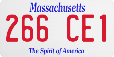 MA license plate 266CE1