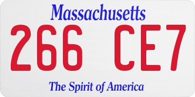 MA license plate 266CE7