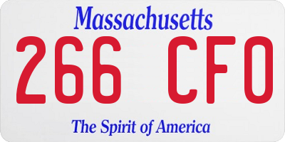 MA license plate 266CF0