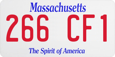 MA license plate 266CF1