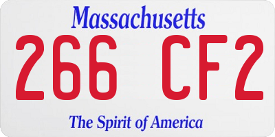 MA license plate 266CF2