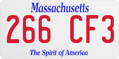 MA license plate 266CF3