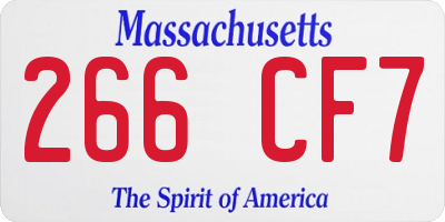 MA license plate 266CF7