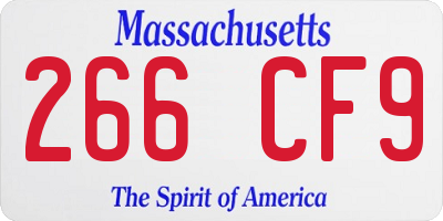 MA license plate 266CF9