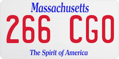 MA license plate 266CG0