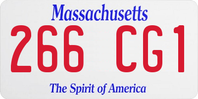 MA license plate 266CG1