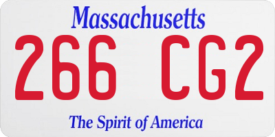 MA license plate 266CG2