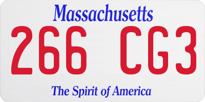 MA license plate 266CG3