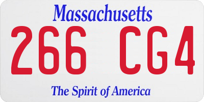 MA license plate 266CG4