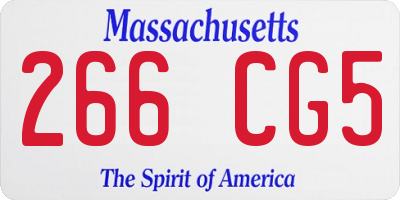 MA license plate 266CG5