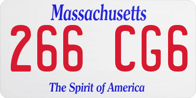 MA license plate 266CG6