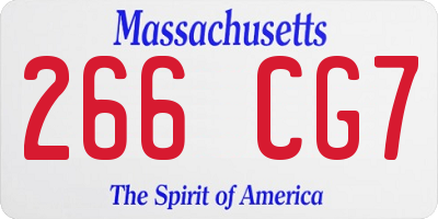 MA license plate 266CG7