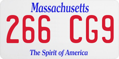 MA license plate 266CG9