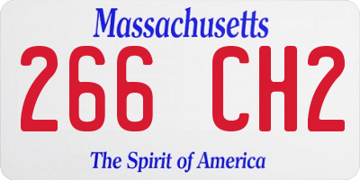 MA license plate 266CH2