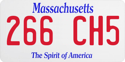 MA license plate 266CH5