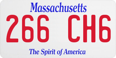MA license plate 266CH6
