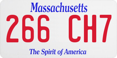 MA license plate 266CH7