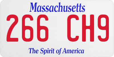 MA license plate 266CH9