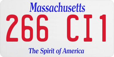 MA license plate 266CI1