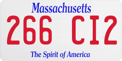 MA license plate 266CI2