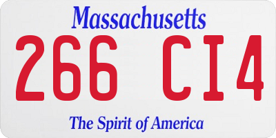 MA license plate 266CI4