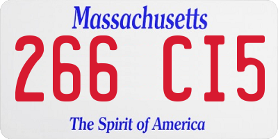MA license plate 266CI5