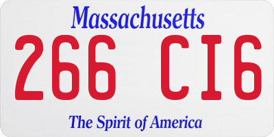 MA license plate 266CI6
