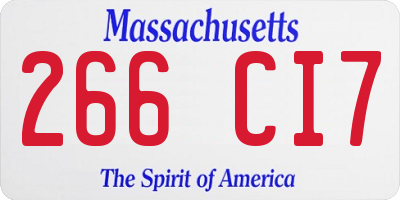 MA license plate 266CI7
