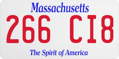 MA license plate 266CI8