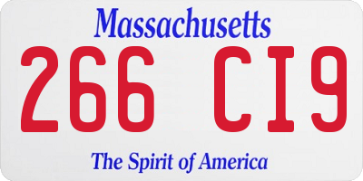 MA license plate 266CI9