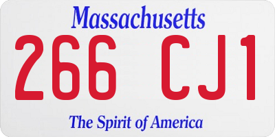 MA license plate 266CJ1