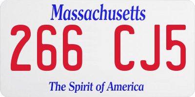 MA license plate 266CJ5