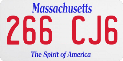 MA license plate 266CJ6