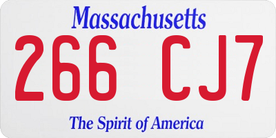 MA license plate 266CJ7