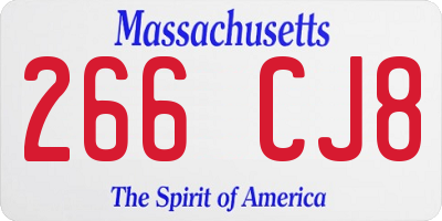 MA license plate 266CJ8