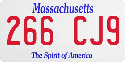 MA license plate 266CJ9