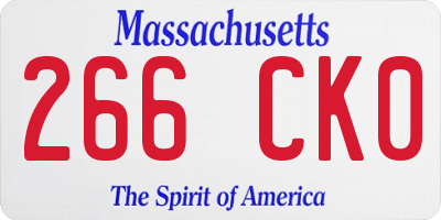 MA license plate 266CK0