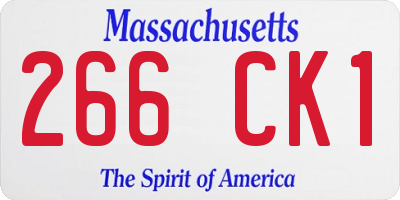 MA license plate 266CK1