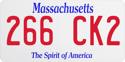 MA license plate 266CK2