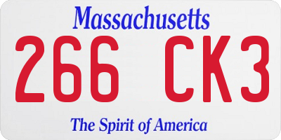MA license plate 266CK3