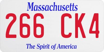 MA license plate 266CK4