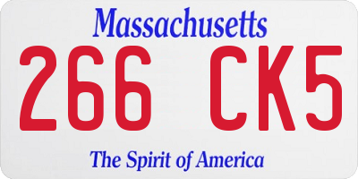 MA license plate 266CK5