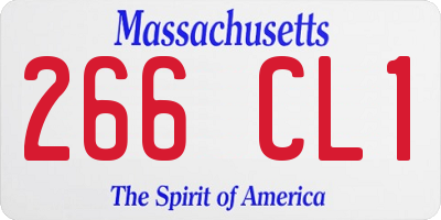 MA license plate 266CL1