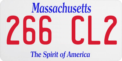 MA license plate 266CL2