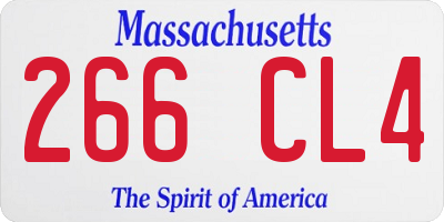 MA license plate 266CL4