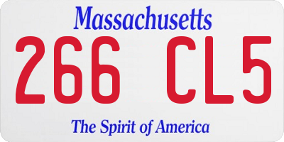 MA license plate 266CL5