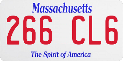 MA license plate 266CL6