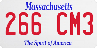 MA license plate 266CM3