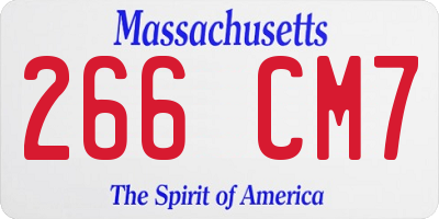 MA license plate 266CM7