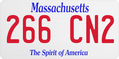 MA license plate 266CN2